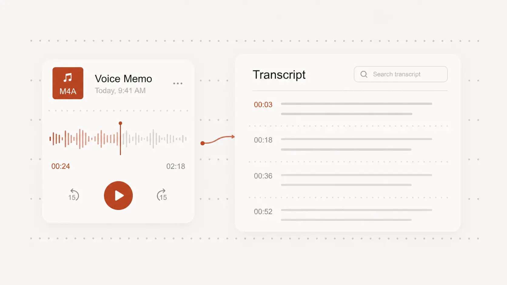Export an audio transcript as a Word-compatible DOCX file
