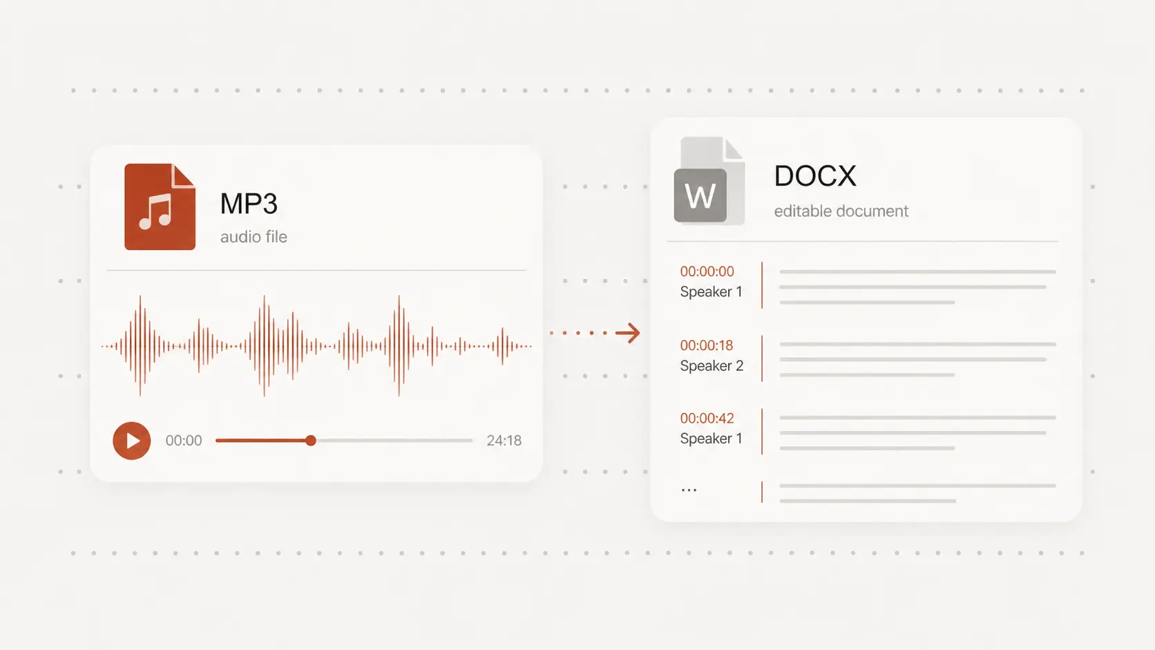 Download an audio transcript for notes, drafts, and records