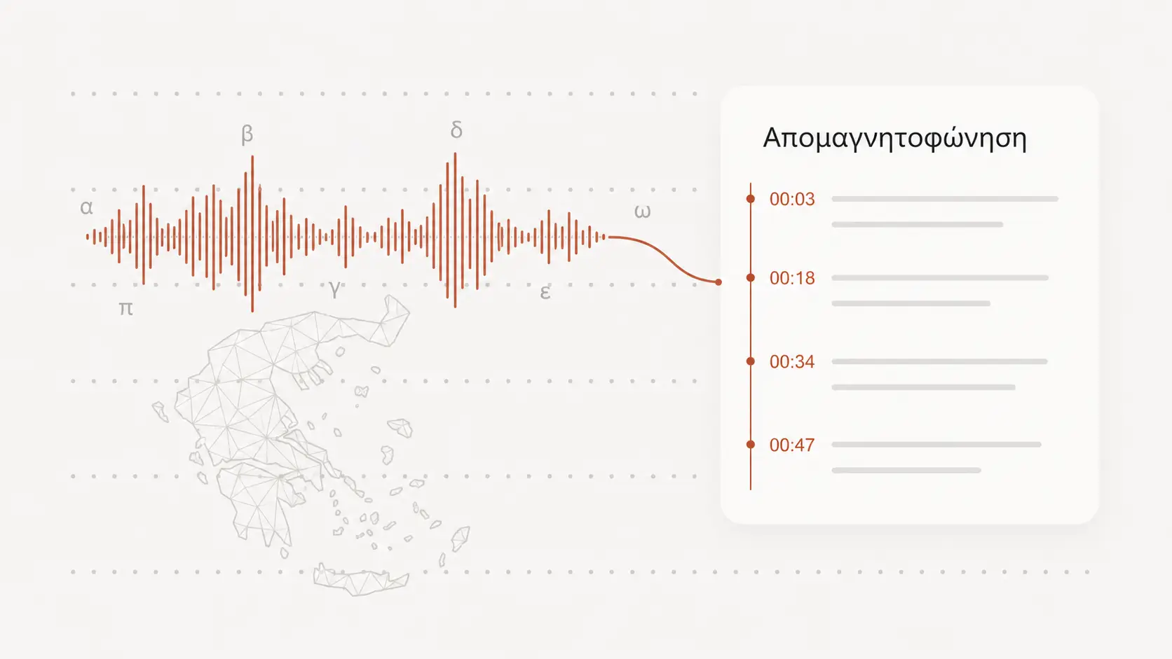 Upload Greek audio or video to create readable Greek text
